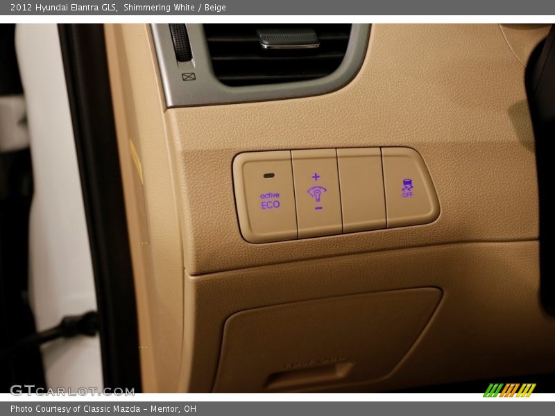 Shimmering White / Beige 2012 Hyundai Elantra GLS