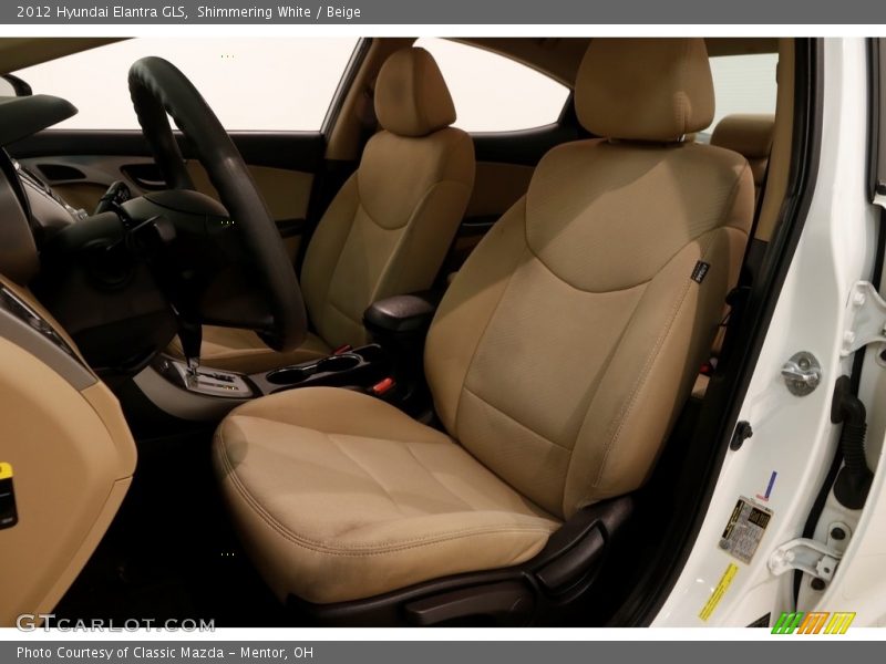 Shimmering White / Beige 2012 Hyundai Elantra GLS