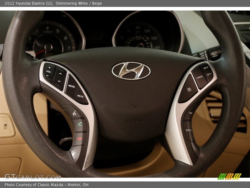 Shimmering White / Beige 2012 Hyundai Elantra GLS