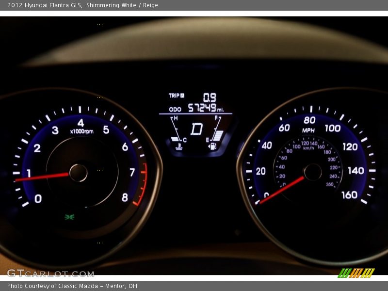 Shimmering White / Beige 2012 Hyundai Elantra GLS