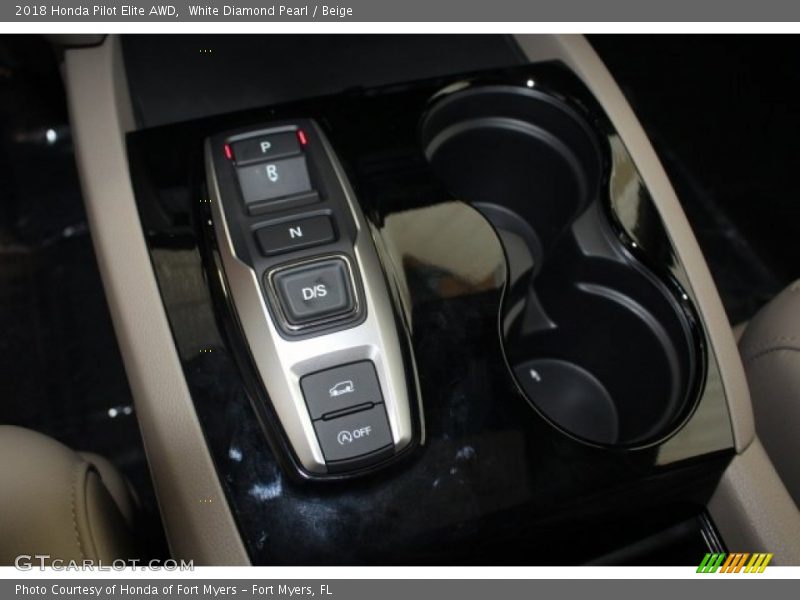 White Diamond Pearl / Beige 2018 Honda Pilot Elite AWD