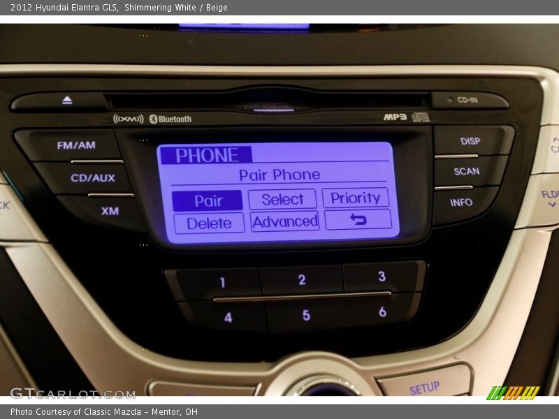 Shimmering White / Beige 2012 Hyundai Elantra GLS