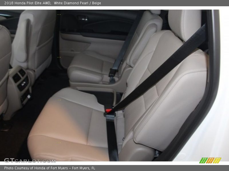 White Diamond Pearl / Beige 2018 Honda Pilot Elite AWD