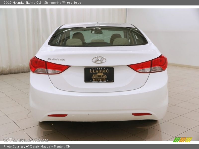 Shimmering White / Beige 2012 Hyundai Elantra GLS