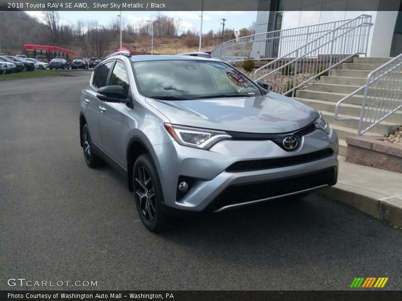 Silver Sky Metallic / Black 2018 Toyota RAV4 SE AWD