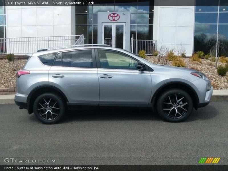 Silver Sky Metallic / Black 2018 Toyota RAV4 SE AWD