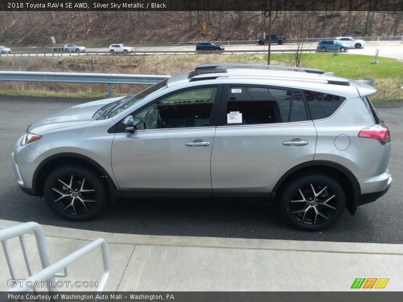 Silver Sky Metallic / Black 2018 Toyota RAV4 SE AWD