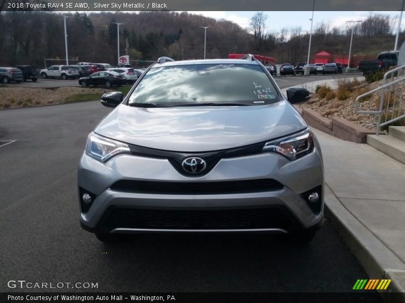 Silver Sky Metallic / Black 2018 Toyota RAV4 SE AWD