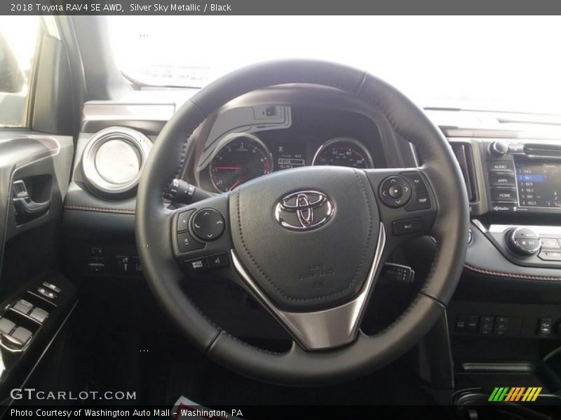 Silver Sky Metallic / Black 2018 Toyota RAV4 SE AWD