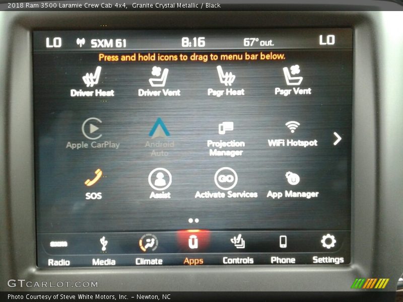 Controls of 2018 3500 Laramie Crew Cab 4x4