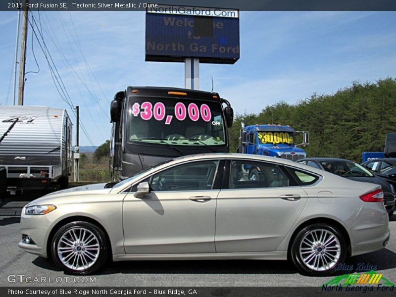 Tectonic Silver Metallic / Dune 2015 Ford Fusion SE
