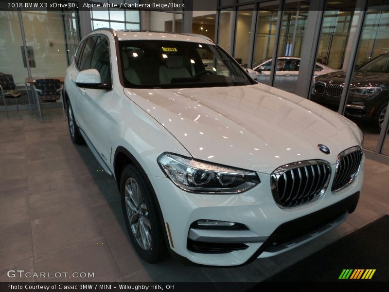 Alpine White / Canberra Beige/Black 2018 BMW X3 xDrive30i