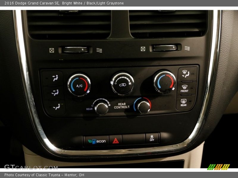 Bright White / Black/Light Graystone 2016 Dodge Grand Caravan SE
