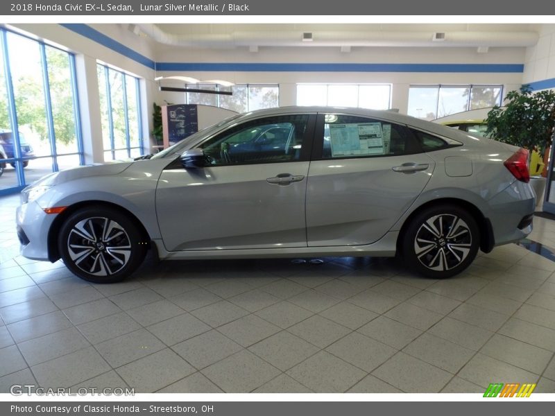 Lunar Silver Metallic / Black 2018 Honda Civic EX-L Sedan