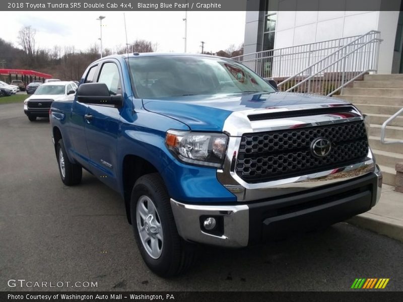 Blazing Blue Pearl / Graphite 2018 Toyota Tundra SR5 Double Cab 4x4