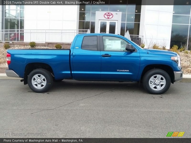 Blazing Blue Pearl / Graphite 2018 Toyota Tundra SR5 Double Cab 4x4