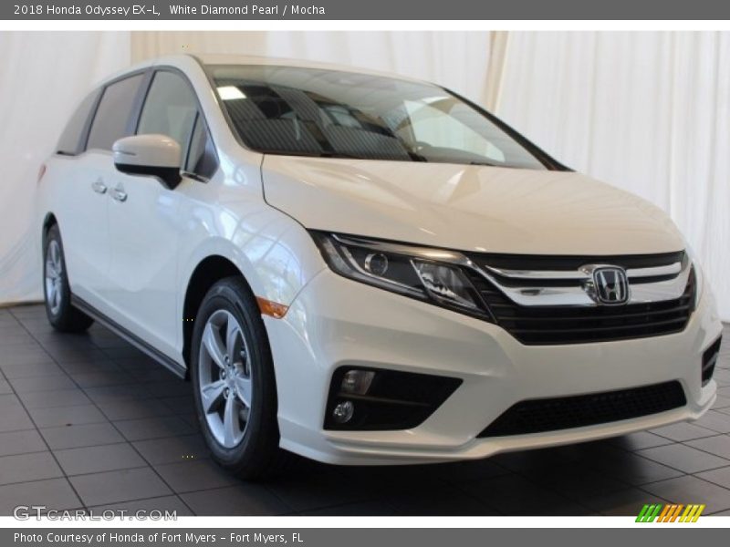 White Diamond Pearl / Mocha 2018 Honda Odyssey EX-L