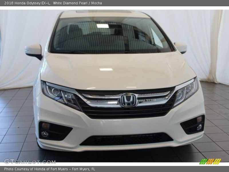 White Diamond Pearl / Mocha 2018 Honda Odyssey EX-L
