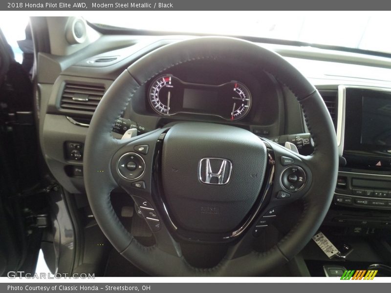 Modern Steel Metallic / Black 2018 Honda Pilot Elite AWD