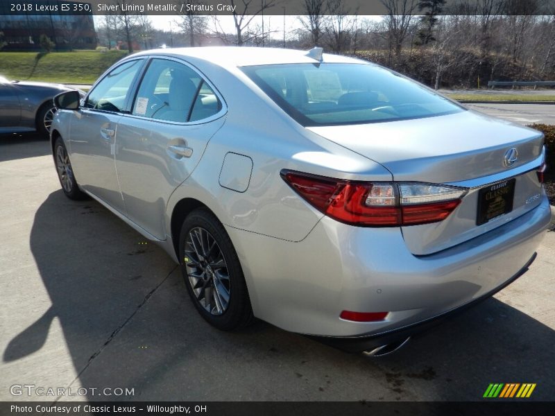 Silver Lining Metallic / Stratus Gray 2018 Lexus ES 350