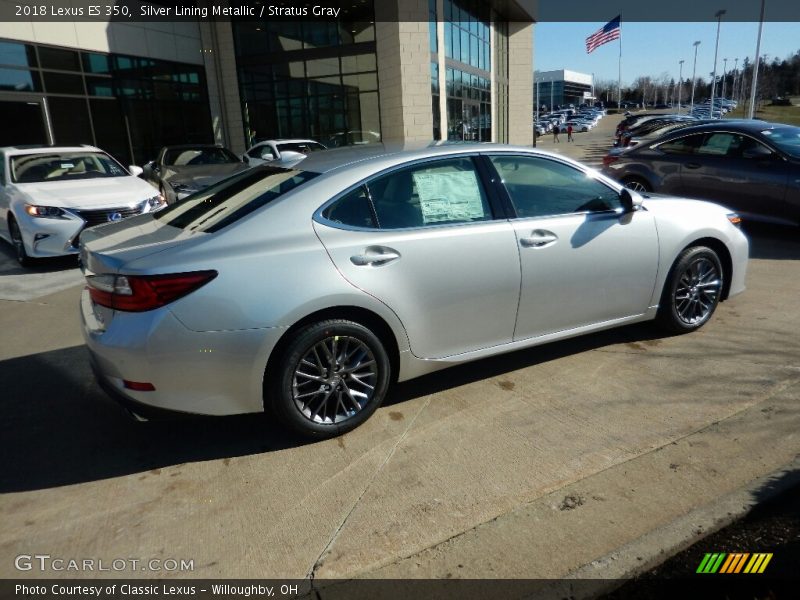 Silver Lining Metallic / Stratus Gray 2018 Lexus ES 350