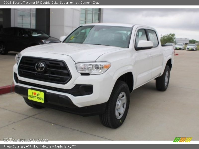 Super White / Cement Gray 2018 Toyota Tacoma SR Double Cab