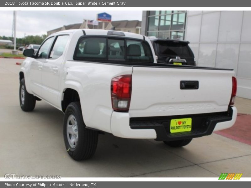 Super White / Cement Gray 2018 Toyota Tacoma SR Double Cab