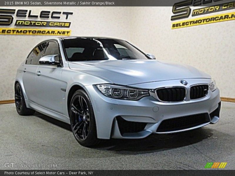 Silverstone Metallic / Sakhir Orange/Black 2015 BMW M3 Sedan