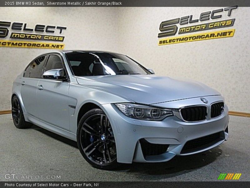 Silverstone Metallic / Sakhir Orange/Black 2015 BMW M3 Sedan