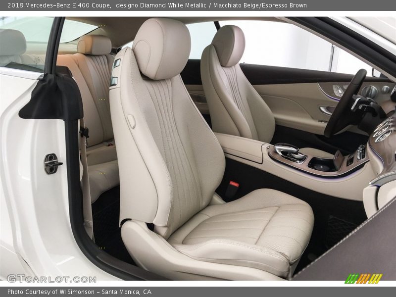 designo Diamond White Metallic / Macchiato Beige/Espresso Brown 2018 Mercedes-Benz E 400 Coupe