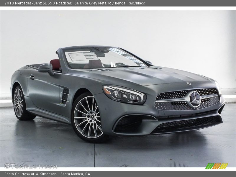Selenite Grey Metallic / Bengal Red/Black 2018 Mercedes-Benz SL 550 Roadster