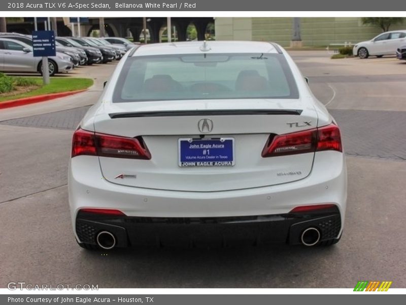 Bellanova White Pearl / Red 2018 Acura TLX V6 A-Spec Sedan