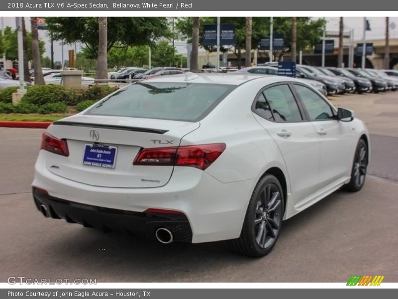 Bellanova White Pearl / Red 2018 Acura TLX V6 A-Spec Sedan