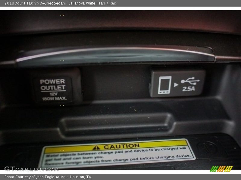 Bellanova White Pearl / Red 2018 Acura TLX V6 A-Spec Sedan