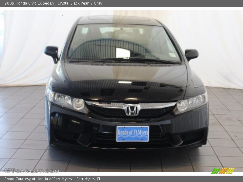 Crystal Black Pearl / Gray 2009 Honda Civic EX Sedan