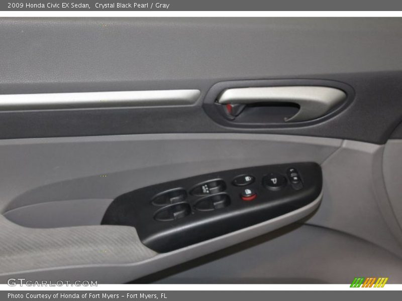 Crystal Black Pearl / Gray 2009 Honda Civic EX Sedan