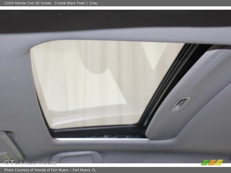 Crystal Black Pearl / Gray 2009 Honda Civic EX Sedan