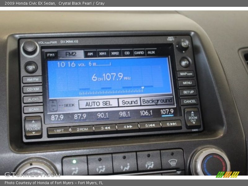 Crystal Black Pearl / Gray 2009 Honda Civic EX Sedan