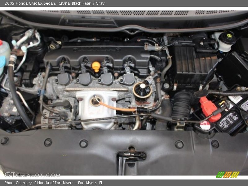 Crystal Black Pearl / Gray 2009 Honda Civic EX Sedan