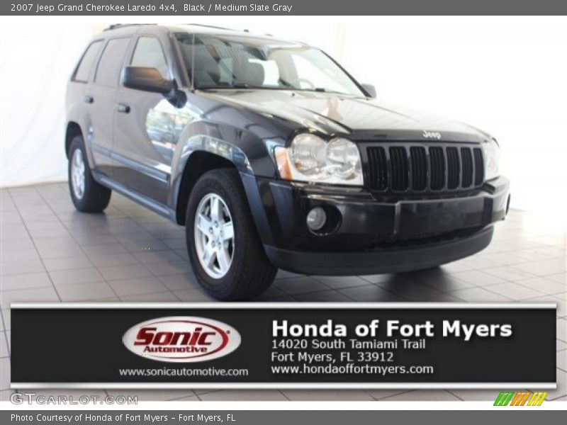 Black / Medium Slate Gray 2007 Jeep Grand Cherokee Laredo 4x4