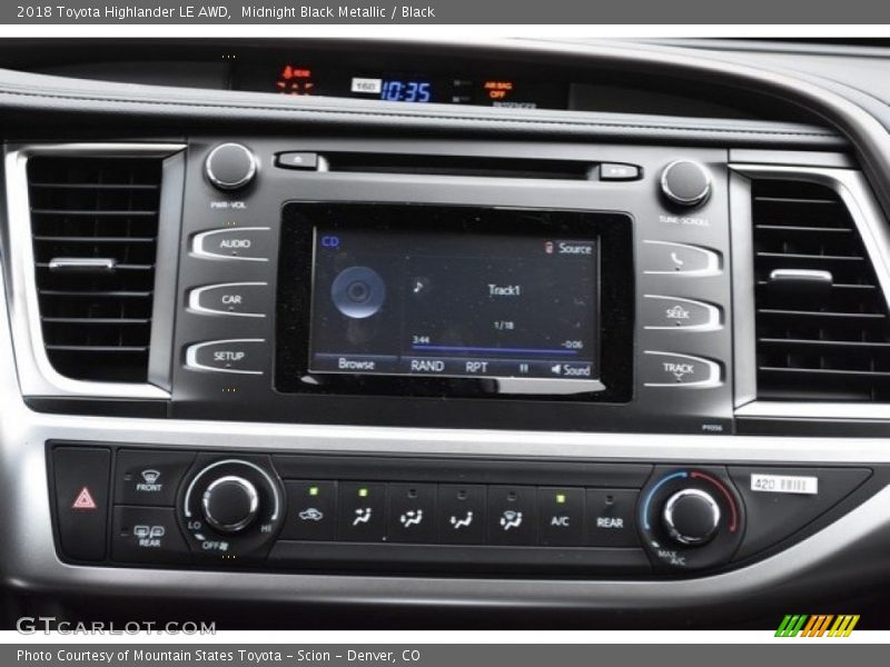 Midnight Black Metallic / Black 2018 Toyota Highlander LE AWD