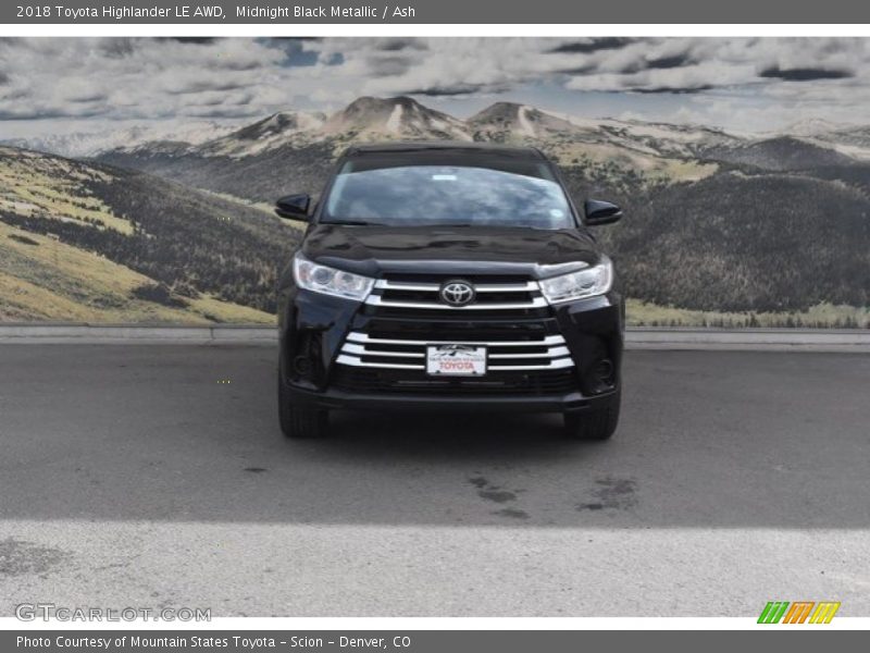 Midnight Black Metallic / Ash 2018 Toyota Highlander LE AWD