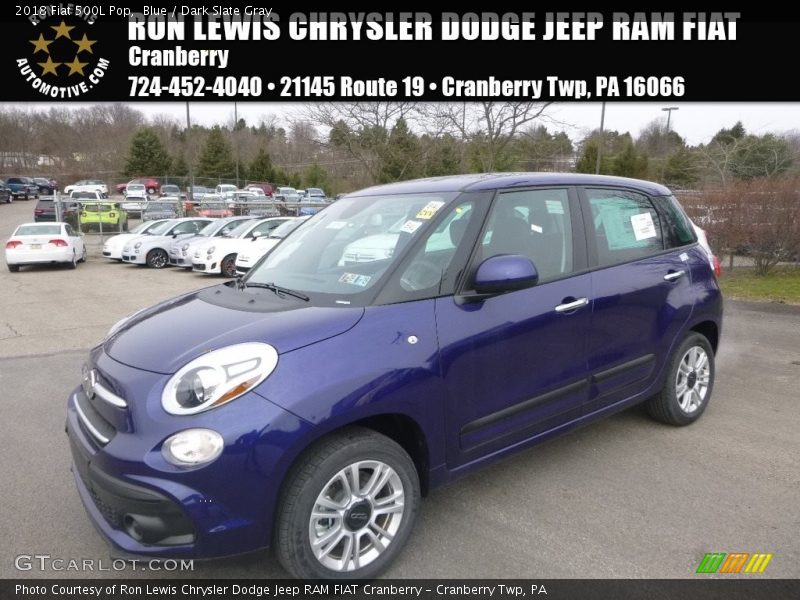 Blue / Dark Slate Gray 2018 Fiat 500L Pop