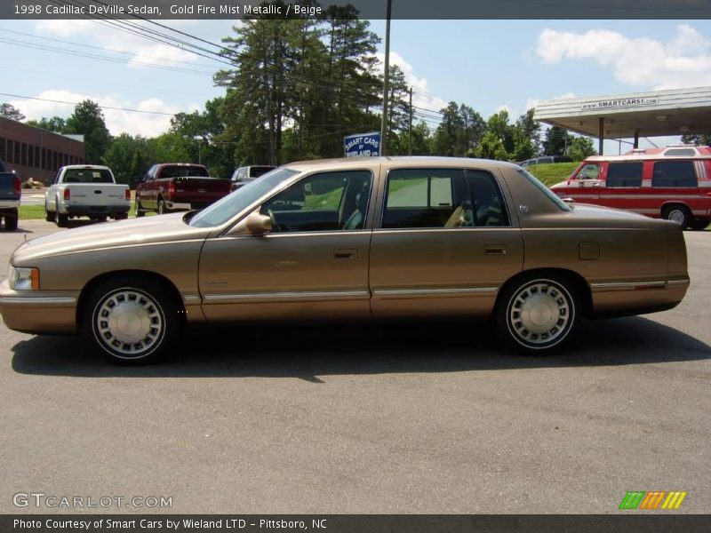 Gold Fire Mist Metallic / Beige 1998 Cadillac DeVille Sedan