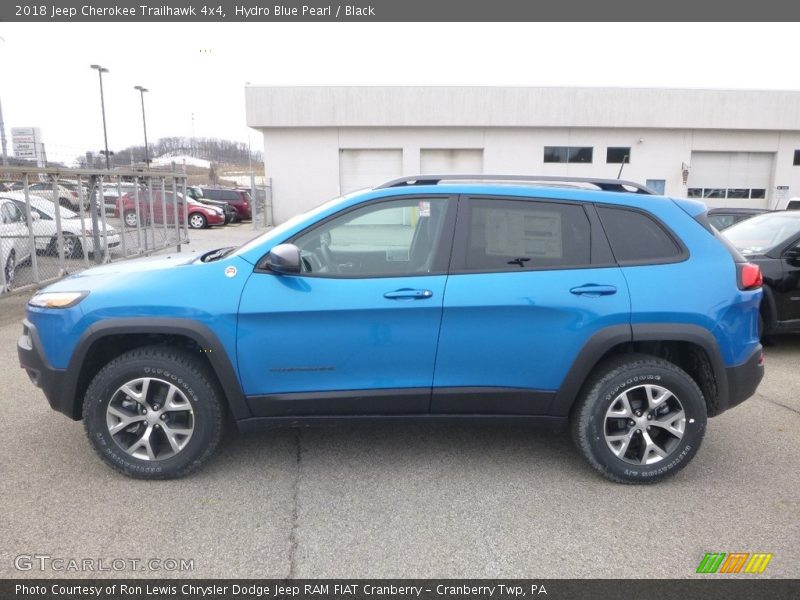 Hydro Blue Pearl / Black 2018 Jeep Cherokee Trailhawk 4x4