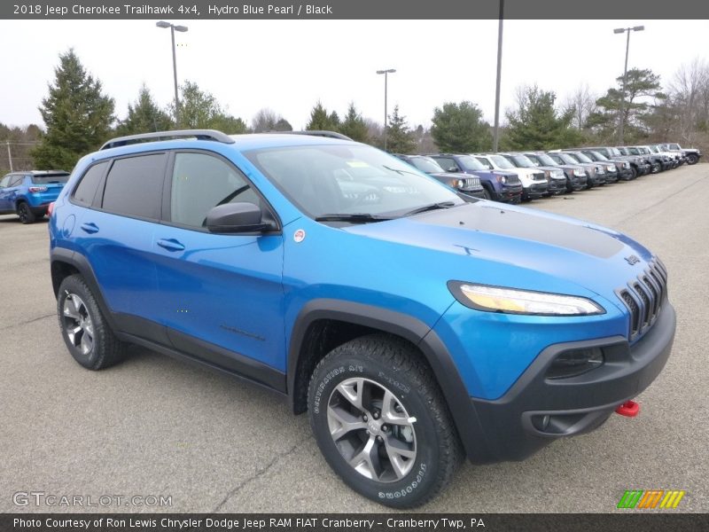 Hydro Blue Pearl / Black 2018 Jeep Cherokee Trailhawk 4x4