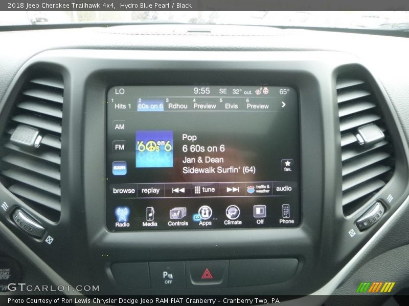 Hydro Blue Pearl / Black 2018 Jeep Cherokee Trailhawk 4x4