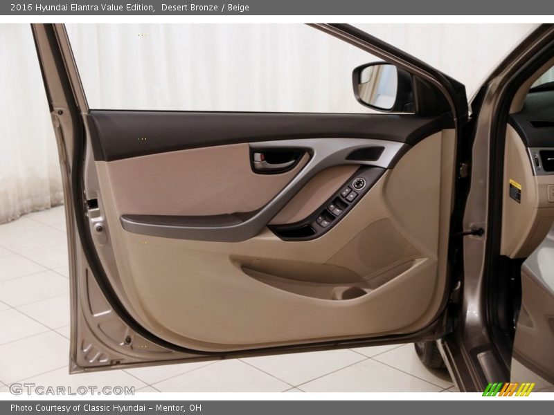 Desert Bronze / Beige 2016 Hyundai Elantra Value Edition