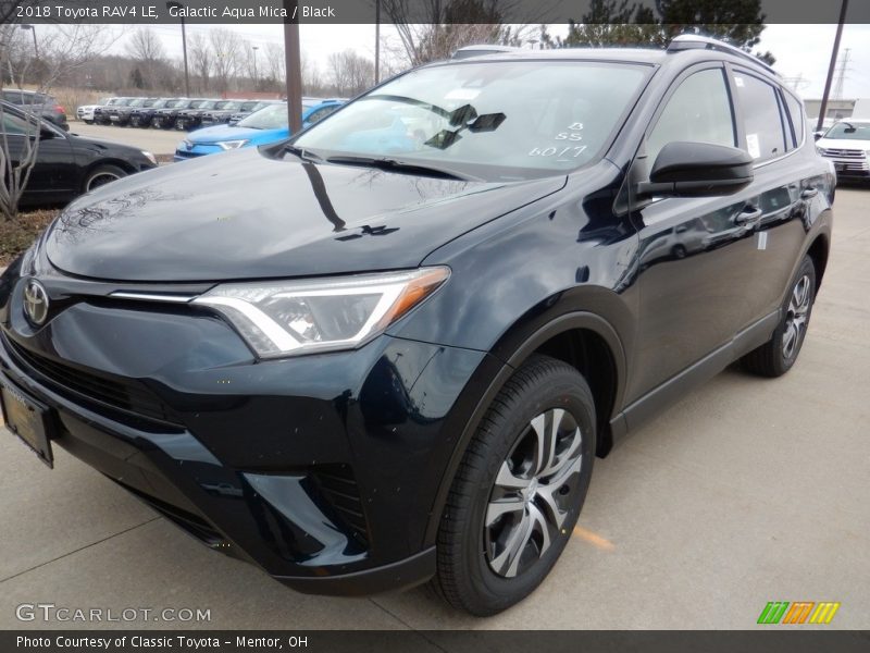 Galactic Aqua Mica / Black 2018 Toyota RAV4 LE