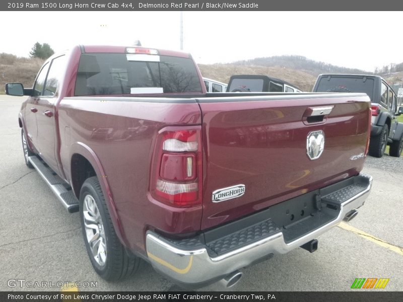 Delmonico Red Pearl / Black/New Saddle 2019 Ram 1500 Long Horn Crew Cab 4x4